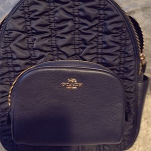 Navy blue Coach backpack purse